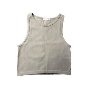 Stradivarius Ribbed Sage Green Tank Top